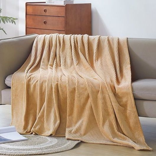 Flanelės pledas, visų metų laikotarpiams, korėjietiško stiliaus, svoris iki 300 g, poliesterio mišinys, vientisas raštas, tinkamas lovai