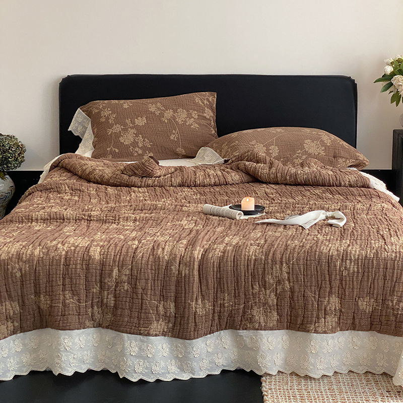 Medvilninė antklodė su dryžių raštu, prancūziško stiliaus, svoris virš 3000 g, tinkama visiems metų laikams.