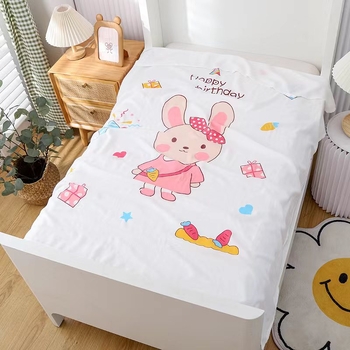 Dvigubo sluoksnio vaiko pledas iš viskozės, vasaros lengvas pledas, animacinis raštas, pirmosios kokybės