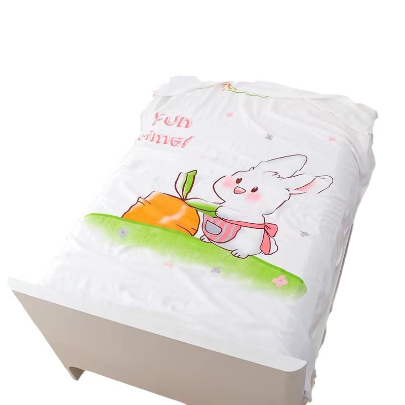 Dvigubo sluoksnio vaiko pledas iš viskozės, vasaros lengvas pledas, animacinis raštas, pirmosios kokybės