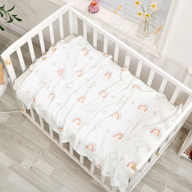 Dvigubo sluoksnio vaiko pledas iš viskozės, vasaros lengvas pledas, animacinis raštas, pirmosios kokybės