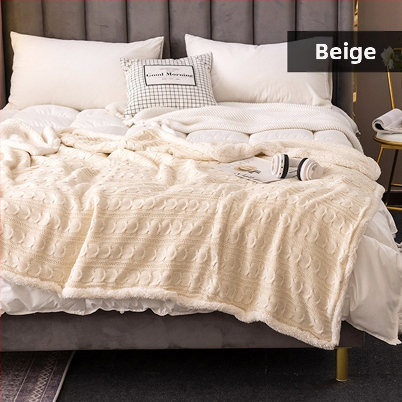 Megztas biuro pledas, vienodos spalvos raštas, akrilinis audinys, šiuolaikiškas minimalistinis stilius, pritaikomas apdirbimas, tinkamas pavasariui ir rudeniui