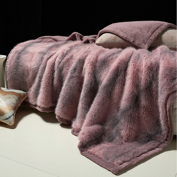 Poliesterio antklodė su imitacija kailio, dryžių raštas, svoris iki 300 g, žiemai, prekės ženklas Poetry xiao yue silk