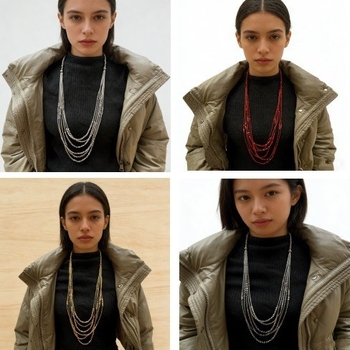 Colier cu mărgele de cristal și pandantiv cu ciucuri, lanț cu mai multe rânduri din mărgele, cristal artificial