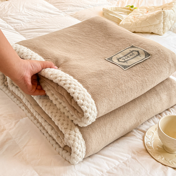 Dvipusė pledas ir antklodės užvalkalas, pieno veliūras, dviejų sluoksnių pledas, svoris 2500–3000 g, ruduo ir žiema