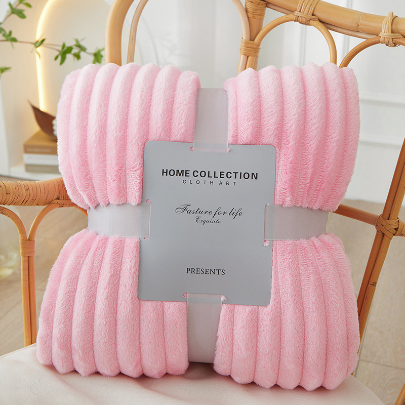 Singlair poliesterio koralo fleece pledas, tinka visoms sezonoms, vienodo dizaino, pritaikomas