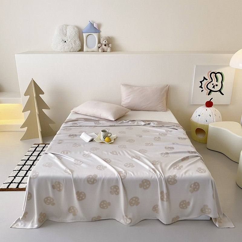 Bambuko pluošto rankšluosčio pledas vasarai, lengvas ir gaivus, 1.1–1.5 kg, peizažo raštas, reaktyvus dažymas