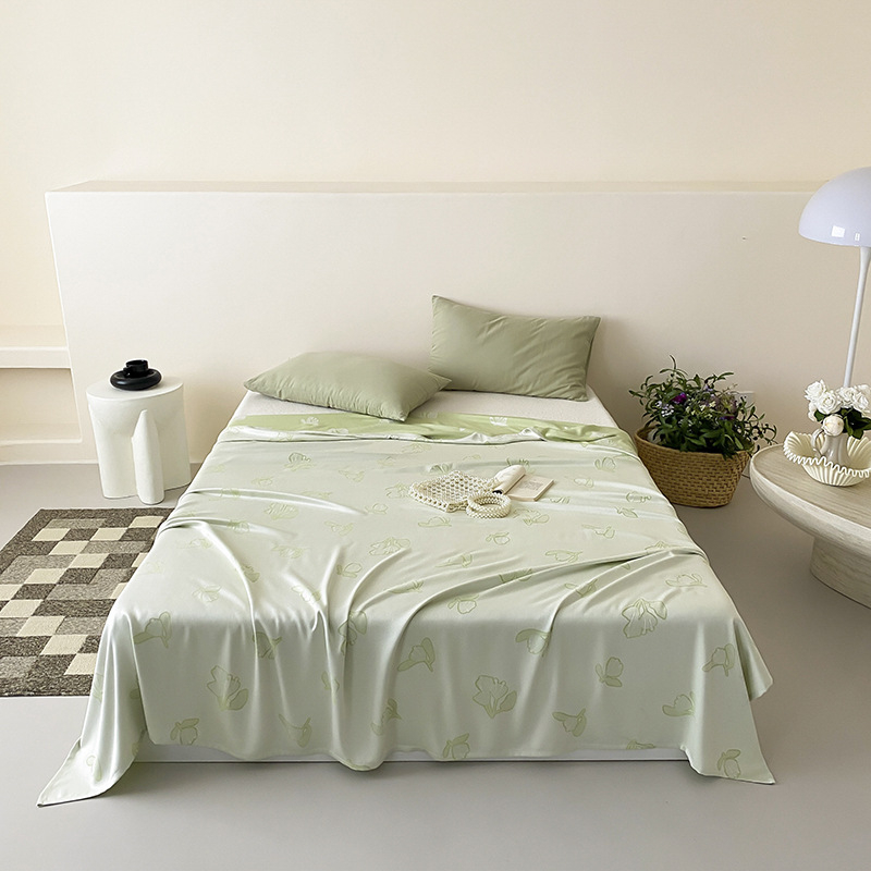 Bambuko pluošto rankšluosčio pledas vasarai, lengvas ir gaivus, 1.1–1.5 kg, peizažo raštas, reaktyvus dažymas