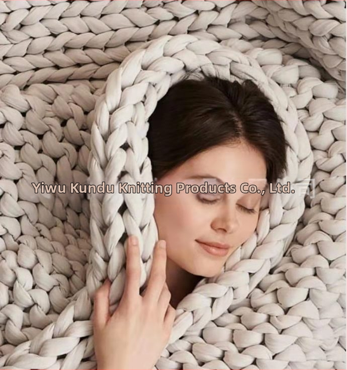 Rankų pynimo sunkioji antklodė Gravity Blanket, >3000 g, vienos spalvos raštas, pritaikytas apdorojimas — KUNDUI/Kundhe