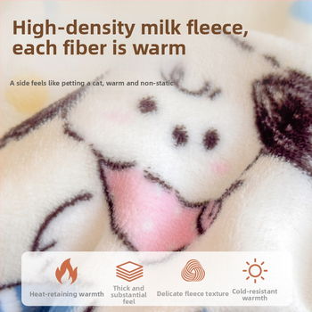 Dvigubo pusės storas žieminis šilkinis pledas biurui ir sofai, animacinis raštas, pritaikomas