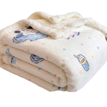 Dvigubo pusės storas žieminis šilkinis pledas biurui ir sofai, animacinis raštas, pritaikomas