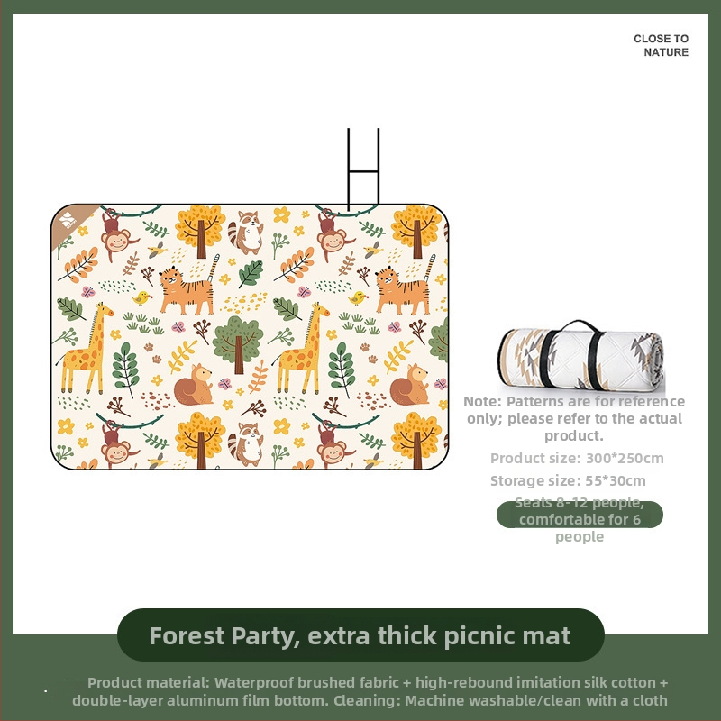 Vanjska debela kamping podloga – protuklizna i vodootporna, sklopiva; materijal: poliester vlakno; pogodno za 4–6 osoba