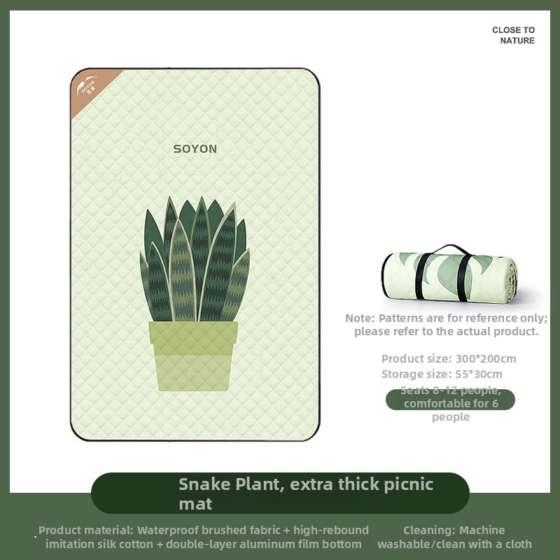 Vanjska debela kamping podloga – protuklizna i vodootporna, sklopiva; materijal: poliester vlakno; pogodno za 4–6 osoba