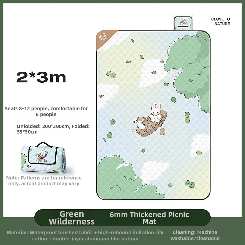 Vanjska debela kamping podloga – protuklizna i vodootporna, sklopiva; materijal: poliester vlakno; pogodno za 4–6 osoba
