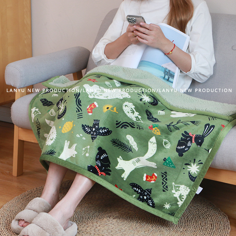 Koralinio fliso pledas, 100% poliesteris, 480 g/m², Žiema, Geometrinis raštas