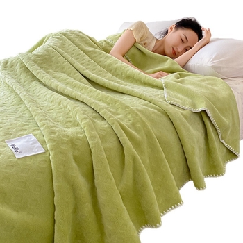 Dvigubo sluoksnio poliesterio pledas su vafliniu veliūru, geometrinis raštas, pavasariui ir rudeniui