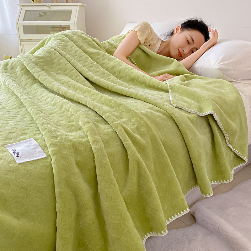 Dvigubo sluoksnio poliesterio pledas su vafliniu veliūru, geometrinis raštas, pavasariui ir rudeniui