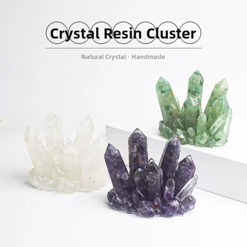 Galda dekors no sveķiem ar kristāla šķembām — Show mine zīmols, mūsdienīgs minimālisma stils, dekori, gatavs dāvanai