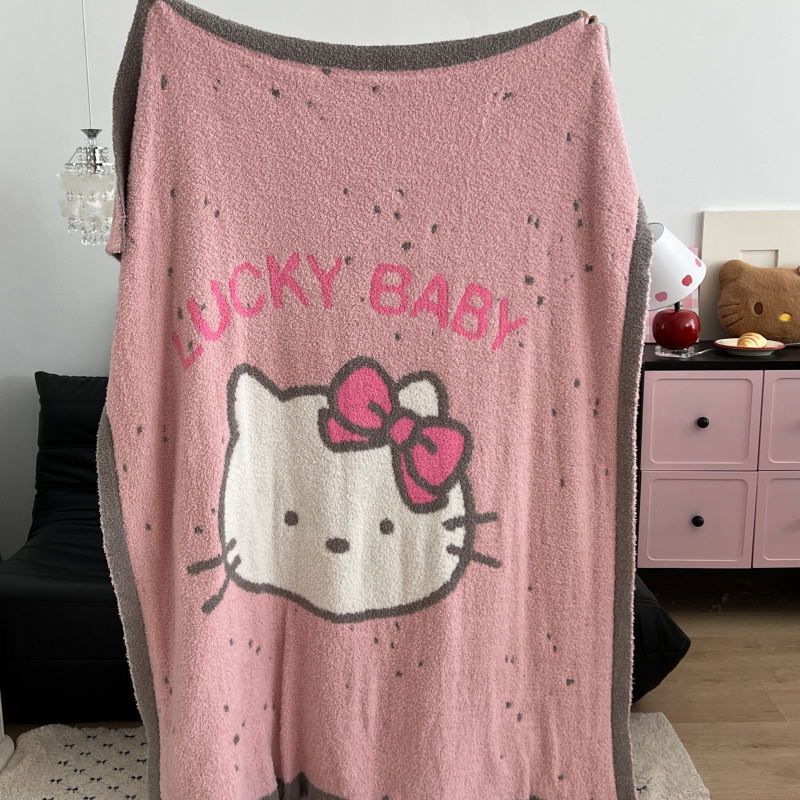 Pusvelūrinis megztas pledas sofai – poliesteris, 3000 g, pavasaris ir ruduo, animacijos raštas, paprastas stilius