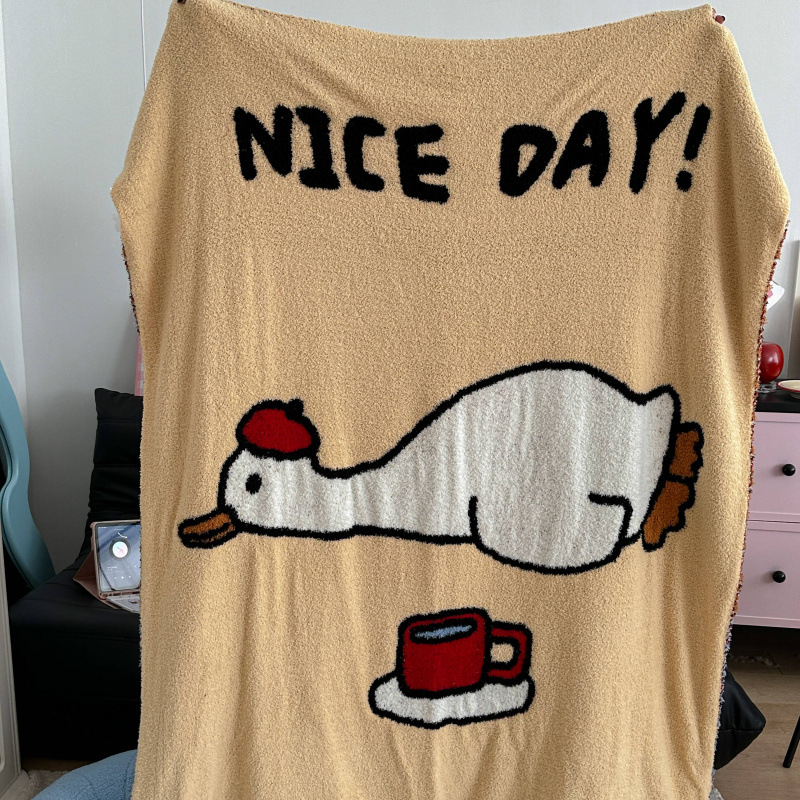 Pusvelūrinis megztas pledas sofai – poliesteris, 3000 g, pavasaris ir ruduo, animacijos raštas, paprastas stilius