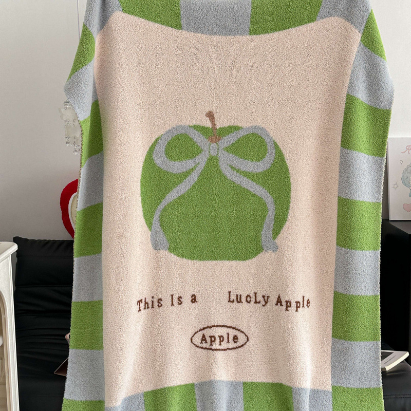 Pusvelūrinis megztas pledas sofai – poliesteris, 3000 g, pavasaris ir ruduo, animacijos raštas, paprastas stilius