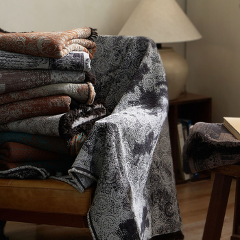 Skandinaviškas retro pledas iš medvilnės, gėlių raštas, 1500–1999 g, visiems metų laikams, prieinamas luksas