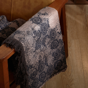 Skandinaviškas retro pledas iš medvilnės, gėlių raštas, 1500–1999 g, visiems metų laikams, prieinamas luksas