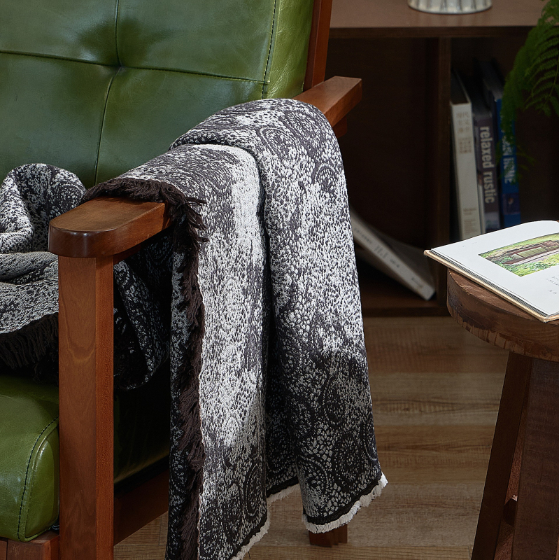 Skandinaviškas retro pledas iš medvilnės, gėlių raštas, 1500–1999 g, visiems metų laikams, prieinamas luksas