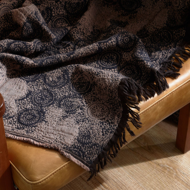 Skandinaviškas retro pledas iš medvilnės, gėlių raštas, 1500–1999 g, visiems metų laikams, prieinamas luksas