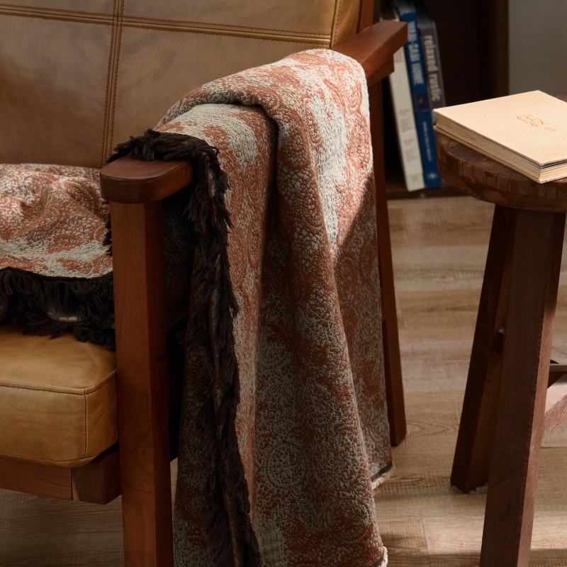 Skandinaviškas retro pledas iš medvilnės, gėlių raštas, 1500–1999 g, visiems metų laikams, prieinamas luksas