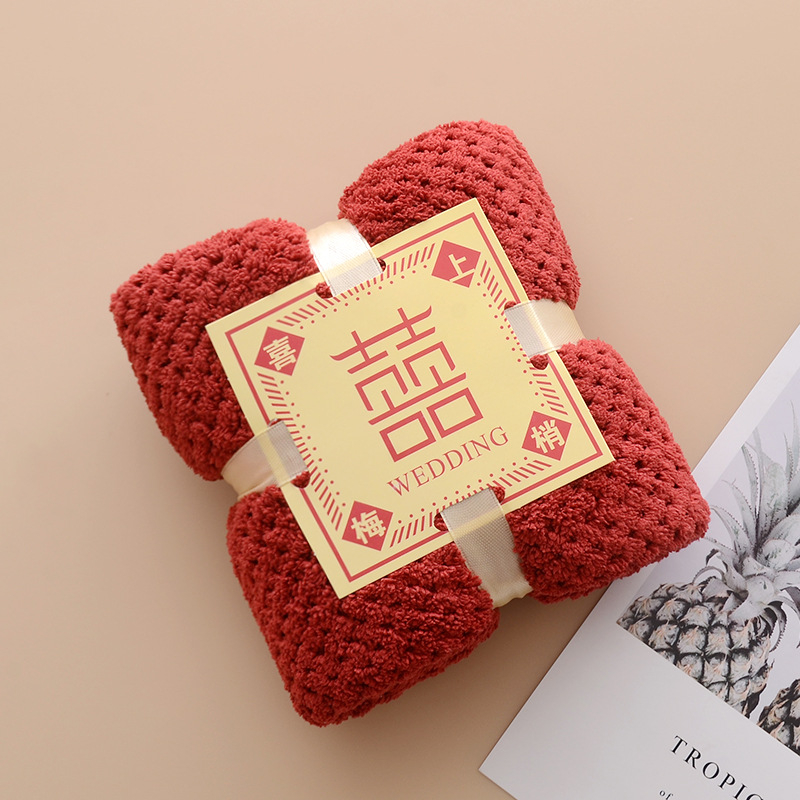 Ručnik za lice od coral fleece s dizajnom ananas kariranog uzorka, 150D vlakna, običan način tkanja, 50–80 g, prilagodljiva obrada