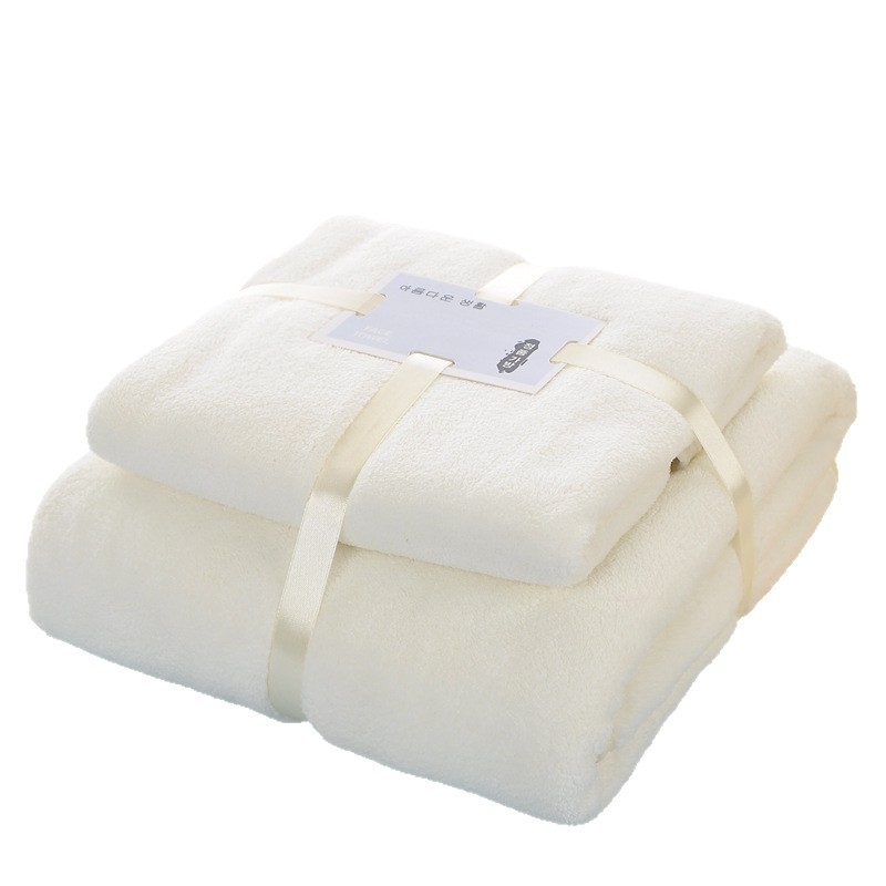 Dušas dvieļu komplekts ar korāla flīsu malu | 360 g/m², vājš griežams pavedums, vienkāršs audums, logotipa drukāšana pieejama