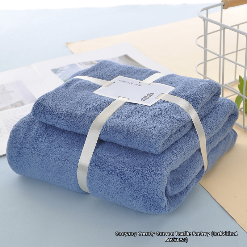 Dušas dvieļu komplekts ar korāla flīsu malu | 360 g/m², vājš griežams pavedums, vienkāršs audums, logotipa drukāšana pieejama