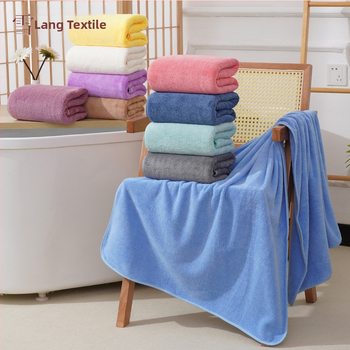 Fürdőlepedő korall plüssből, 150D, 200–300 g, szegélyezett varrás