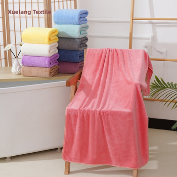 Fürdőlepedő korall plüssből, 150D, 200–300 g, szegélyezett varrás