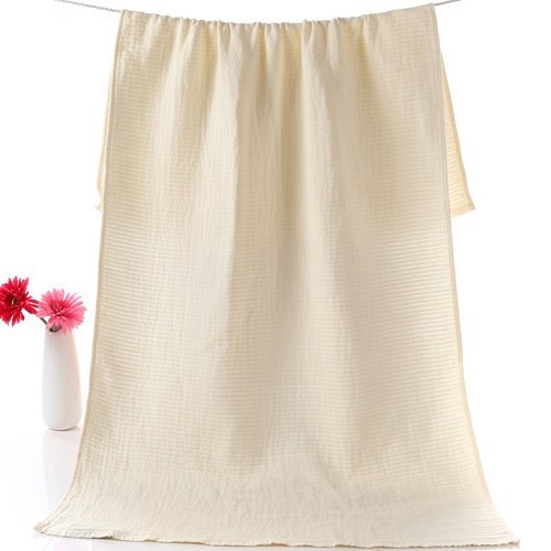 Vannas dvielis no tīras kokvilnas gāzes auduma, 32s diegi, svars 200–300 g, pielāgota apstrāde