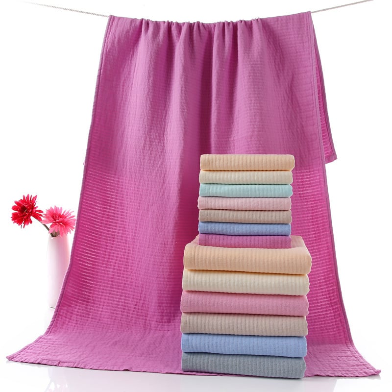 Vannas dvielis no tīras kokvilnas gāzes auduma, 32s diegi, svars 200–300 g, pielāgota apstrāde