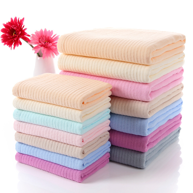 Vannas dvielis no tīras kokvilnas gāzes auduma, 32s diegi, svars 200–300 g, pielāgota apstrāde