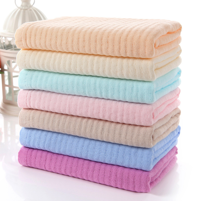 Vannas dvielis no tīras kokvilnas gāzes auduma, 32s diegi, svars 200–300 g, pielāgota apstrāde