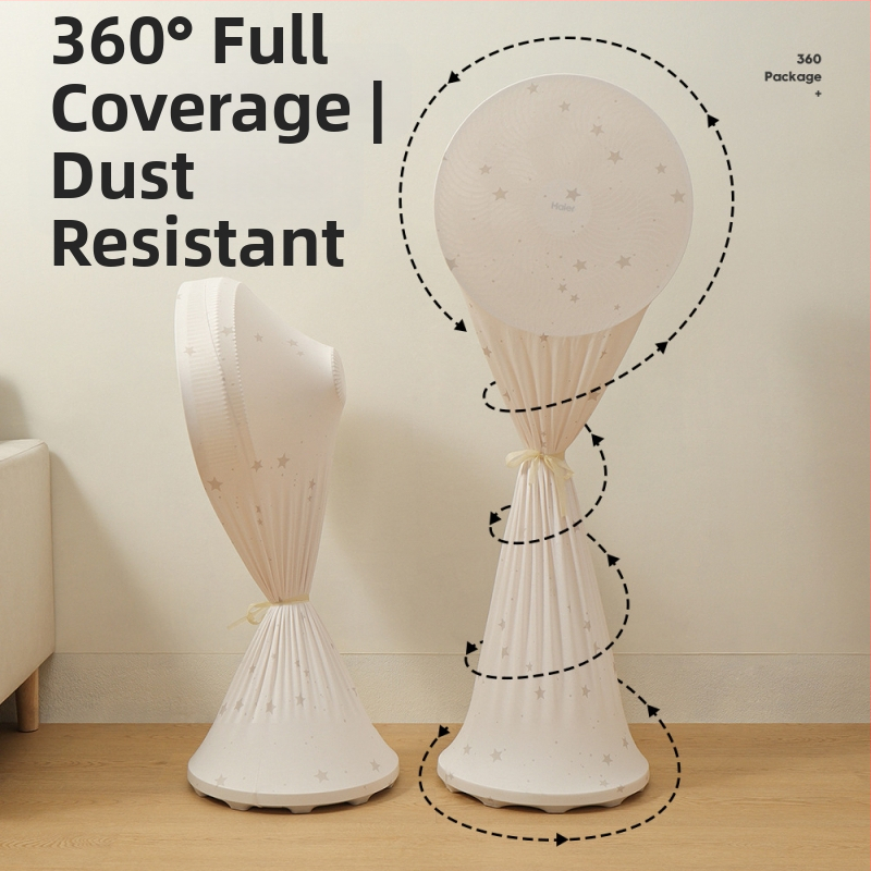 Univerzálny kryt proti prachu pre vežový ventilátor – elastická tkanina Milk Silk, polyester-bavlna, sieťový ochranný kryt