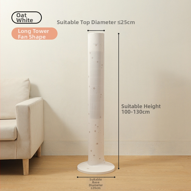 Univerzális porvédő borítás toronyventilátorhoz — rugalmas Milk Silk szövet, poliészter-pamut, porvédő hálós védő