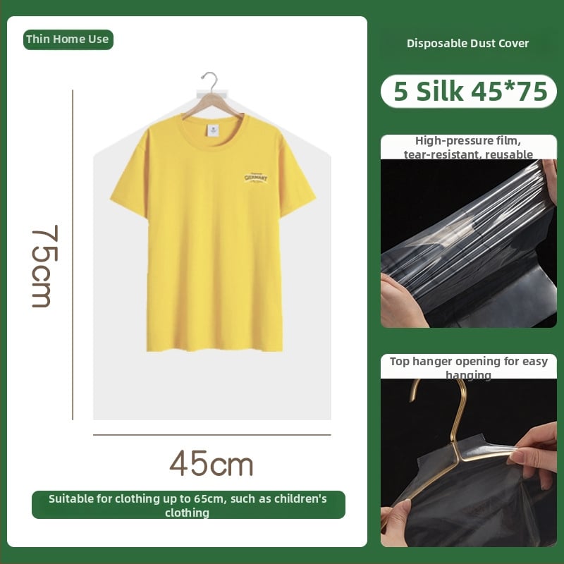 Caurspīdīgs plastmasas apģērbu uzglabāšanas maisiņš – putekļu un mitruma aizsardzība jaciņām, mēteļiem un vējjakiem