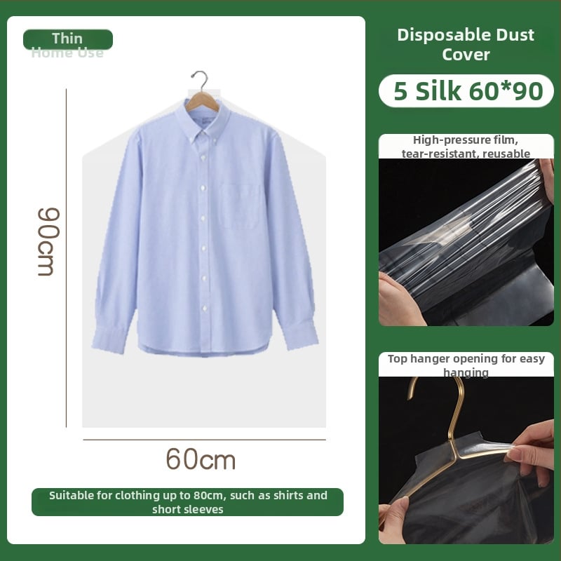 Caurspīdīgs plastmasas apģērbu uzglabāšanas maisiņš – putekļu un mitruma aizsardzība jaciņām, mēteļiem un vējjakiem