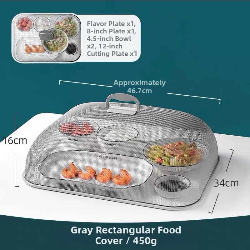 Nerūdijančio plieno maisto uždangalas – apsauga nuo uodų ir dulkių, kvadratinis ir apvalus dangtelis indams