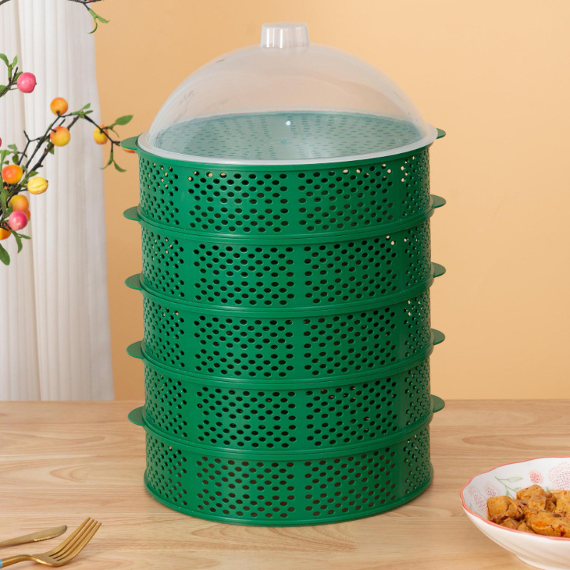 Daugiasluoksnis plastikinis patiekalų dangtelis likusiems – dulkių apsauga, maisto apsauga, namų stalo naudojimui