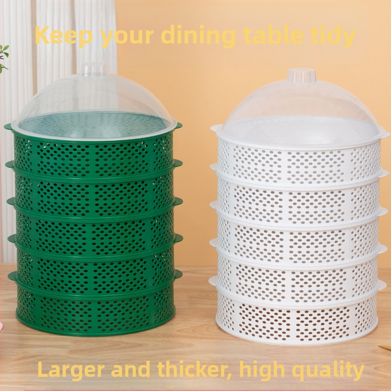 Daugiasluoksnis plastikinis patiekalų dangtelis likusiems – dulkių apsauga, maisto apsauga, namų stalo naudojimui