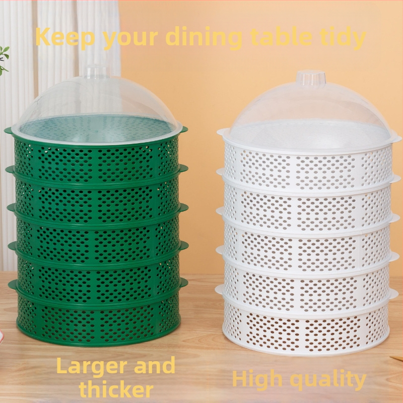 Daugiasluoksnis plastikinis patiekalų dangtelis likusiems – dulkių apsauga, maisto apsauga, namų stalo naudojimui