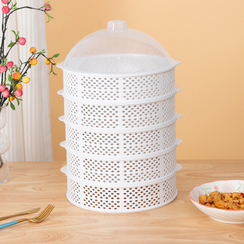 Daugiasluoksnis plastikinis patiekalų dangtelis likusiems – dulkių apsauga, maisto apsauga, namų stalo naudojimui