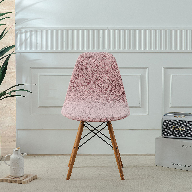 Debeli žakardni navlaka za stolicu u obliku školjke, Eames stil, kućna uporaba, geometrijski uzorak, nordijski stil, protuklizna, otporna na habanje