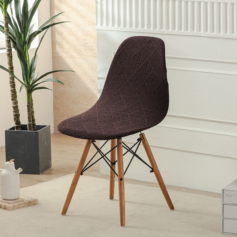 Debeli žakardni navlaka za stolicu u obliku školjke, Eames stil, kućna uporaba, geometrijski uzorak, nordijski stil, protuklizna, otporna na habanje